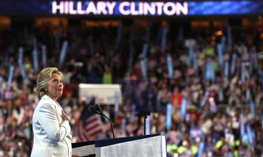 Кандидат в президенты от демократов Хиллари Клинтон на съезде партии в Филадельфии, штат Пенсильвания, в июле 2016 года.
